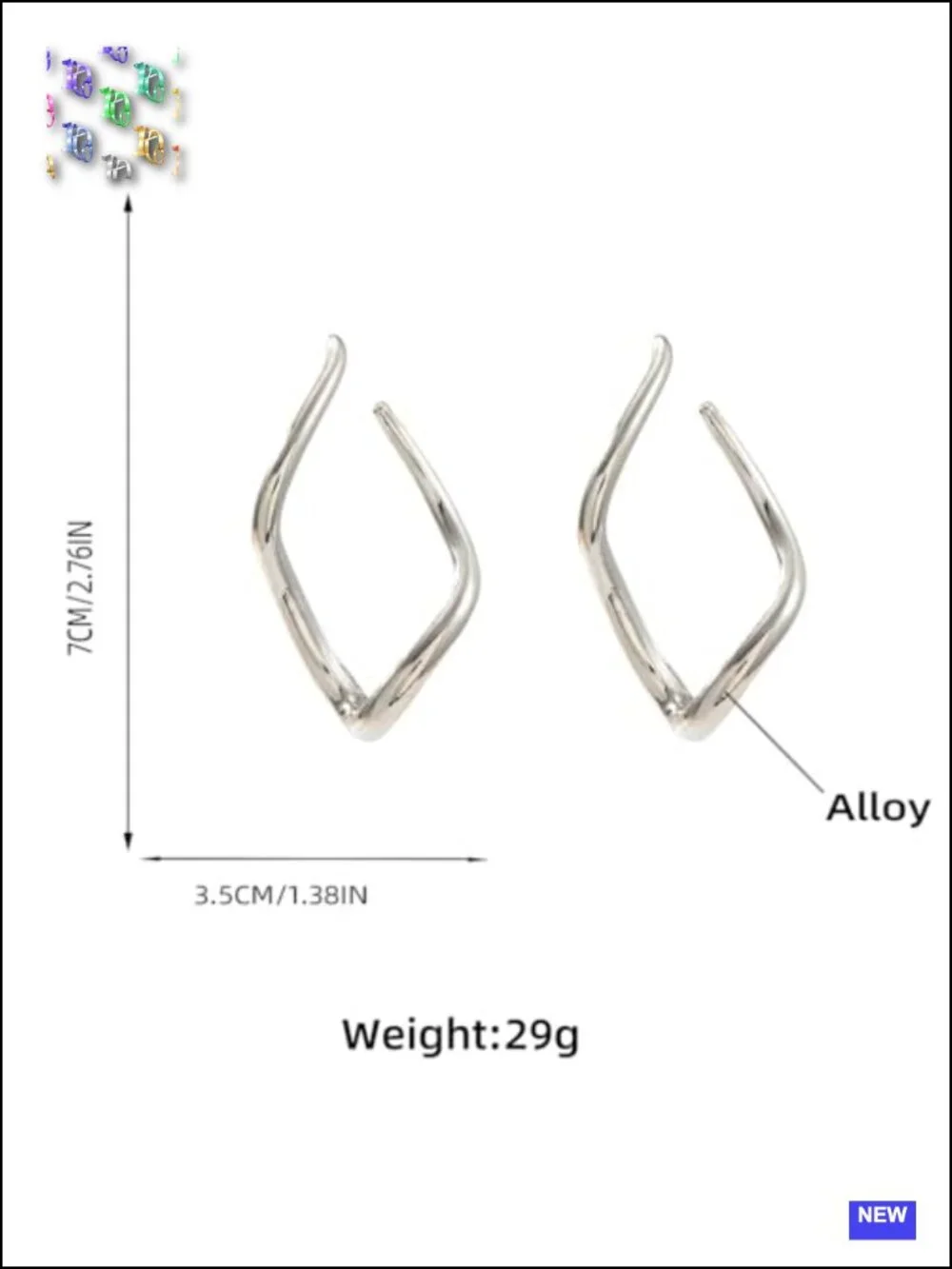 14K Gold Plated Unique Twisted Square Large Hoop Earrings Bold Geometric Drop